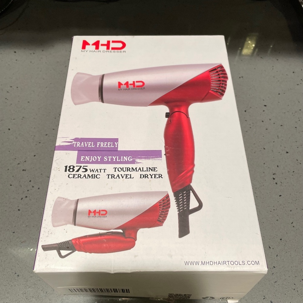 MHD 1875 watt ceramic dual voltage travel dryer